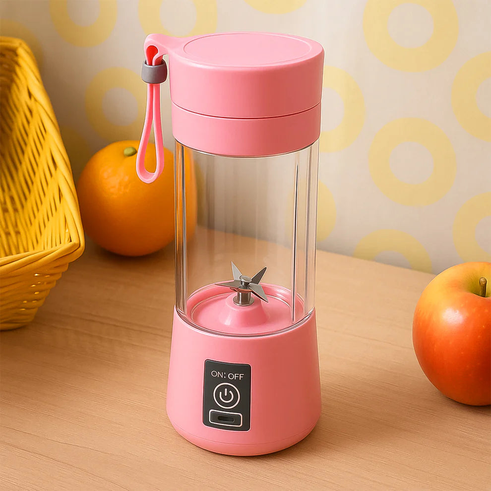 Portable USB Rechargeable Juicer Blender Bottle – 6 Blade Smoothie Mixer 380ML | Dreemkart.in
