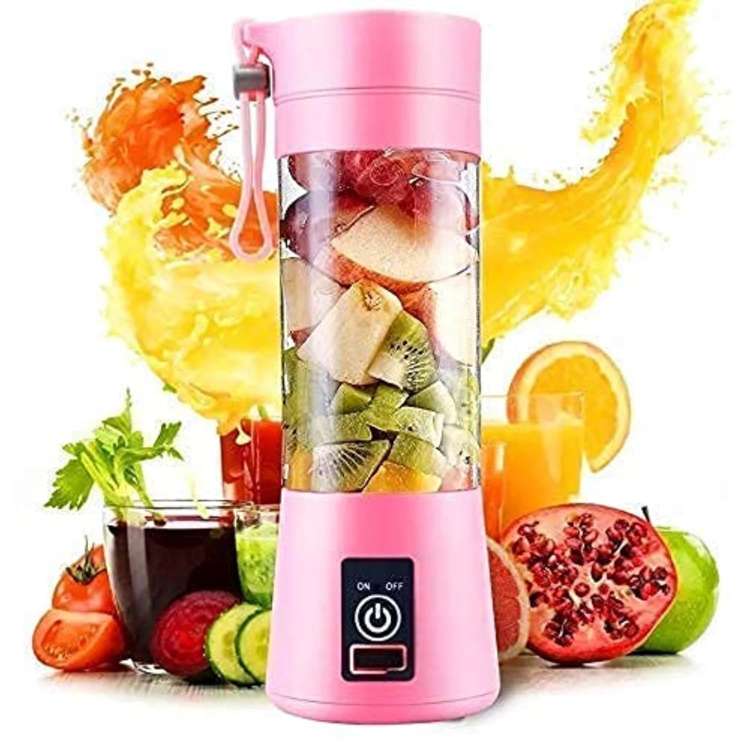 Portable USB Rechargeable Juicer Blender Bottle – 6 Blade Smoothie Mixer 380ML | Dreemkart.in