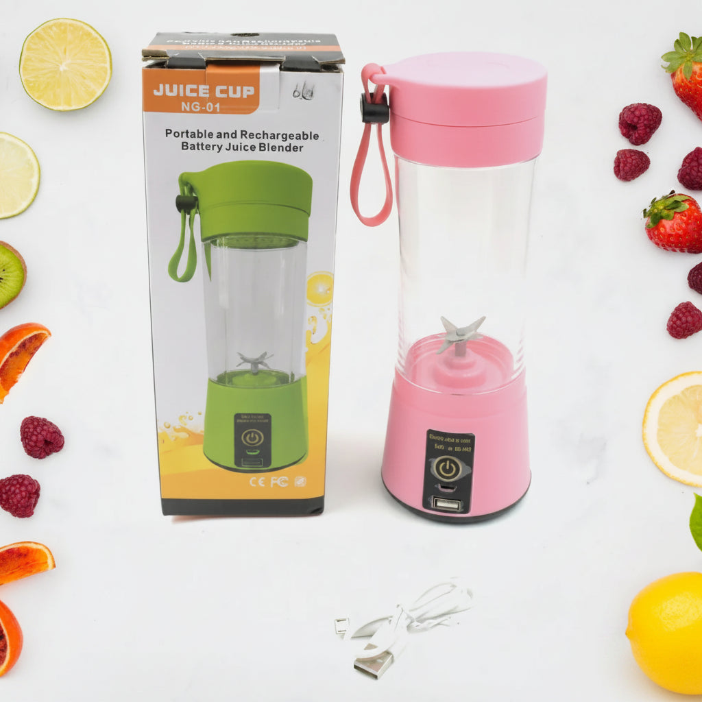 Portable USB Rechargeable Juicer Blender Bottle – 6 Blade Smoothie Mixer 380ML | Dreemkart.in