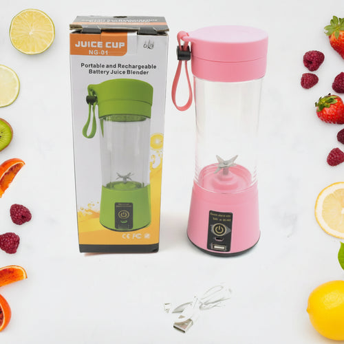 Portable USB Rechargeable Juicer Blender Bottle – 6 Blade Smoothie Mixer 380ML | Dreemkart.in