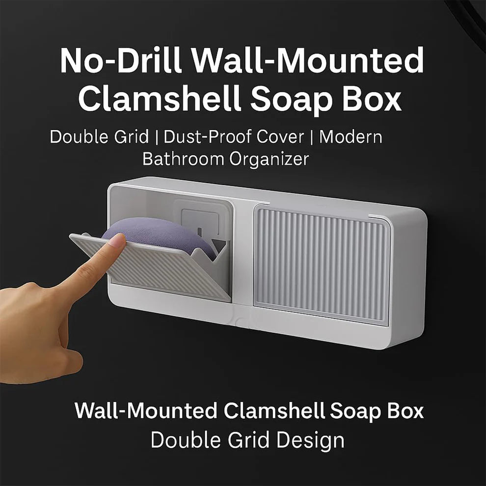 Wall Mounted 4-Compartment Bathroom Storage & Soap Holder Organizer Rack Multipurpose Shelf